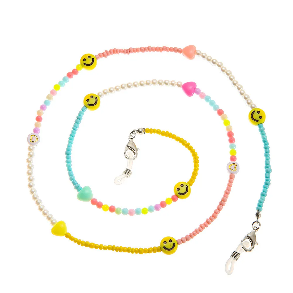 Love Heart Pearl Smileface Beaded Eyeglasses Face Mask Chain Necklace Reading Glasses Sunglasses Strap Cord Holder Neck Band
Love Heart Pearl Smileface Beaded Eyeglasses Face Mask Chain Necklace Reading Glasses Sunglasses Strap Cord Holder Neck Band