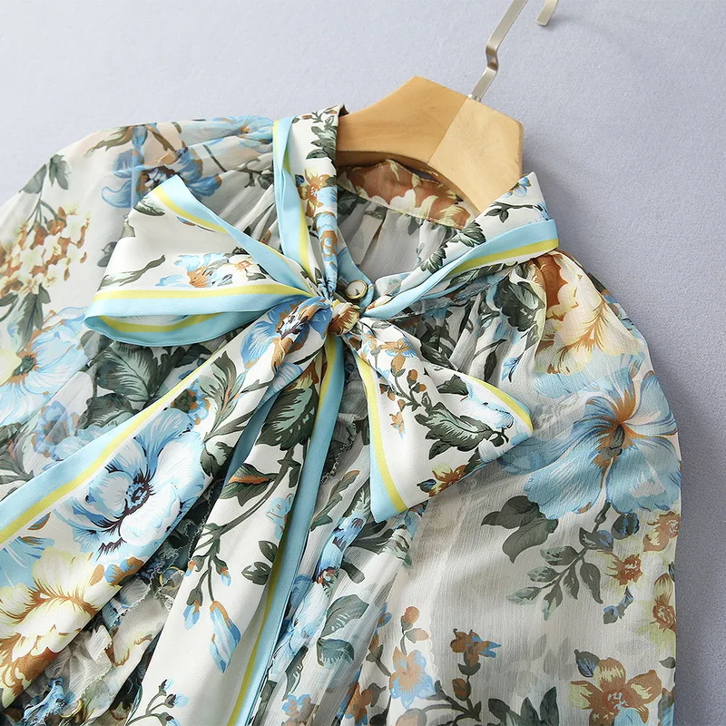 European and American women's clothing spring 2021 new Seventh-cent lantern sleeve bow collar floral print lace-up Fashion dress
European and American women's clothing spring 2021 new Seventh-cent lantern sleeve bow collar floral print lace-up Fashion dress