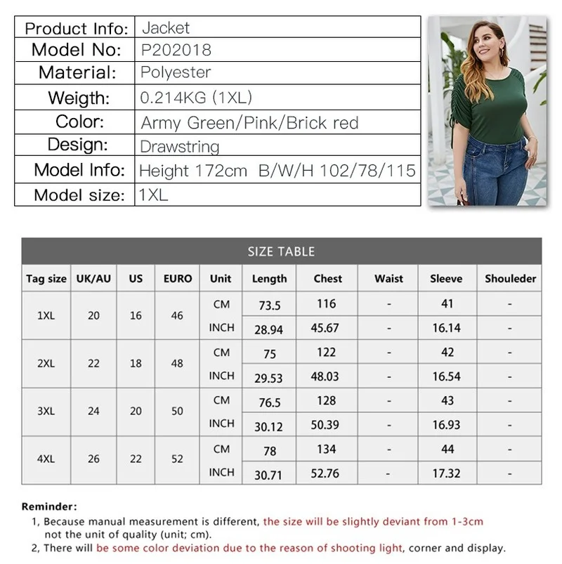 WYWMY Solid Color Fashion T-shirt Summer Round Sleeve Slim Tshirt Plus Size Women Top Blouses Female Office Casual Clothing
WYWMY Solid Color Fashion T-shirt Summer Round Sleeve Slim Tshirt Plus Size Women Top Blouses Female Office Casual Clothing