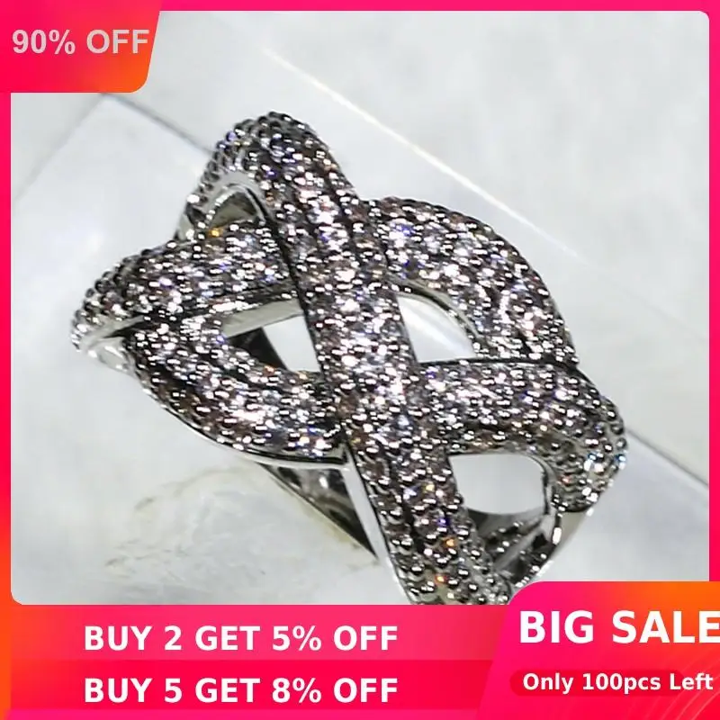 Vintage Cross Diamond Ring 925 sterling silver Jewelry Pave Topaz Engagement Wedding band Rings for Women Bridal Party accessory
Vintage Cross Diamond Ring 925 sterling silver Jewelry Pave Topaz Engagement Wedding band Rings for Women Bridal Party accessory