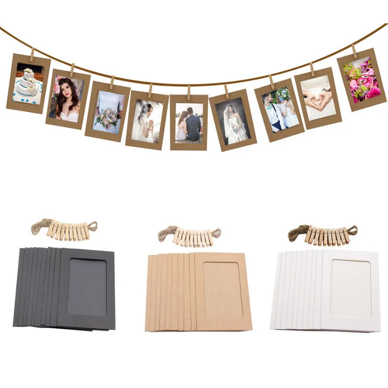 10pcs Paper Photo Frame Wall Hanging Picture Album Rope Clip Diy Home Decor Porta Retrato Marco De Fotos
10pcs Paper Photo Frame Wall Hanging Picture Album Rope Clip Diy Home Decor Porta Retrato Marco De Fotos