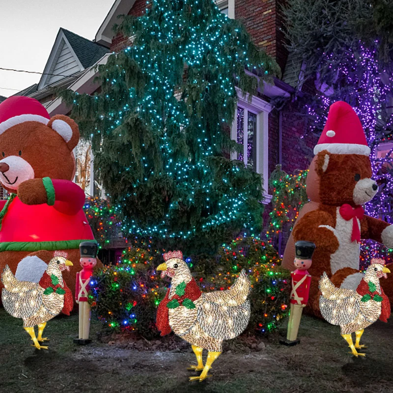 Light-Up Chicken with Scarf Holiday Christmas Decoration 2022 New Courtyard Decor Outdoor Garden Decorations Chicken Sculpture
Light-Up Chicken with Scarf Holiday Christmas Decoration 2022 New Courtyard Decor Outdoor Garden Decorations Chicken Sculpture