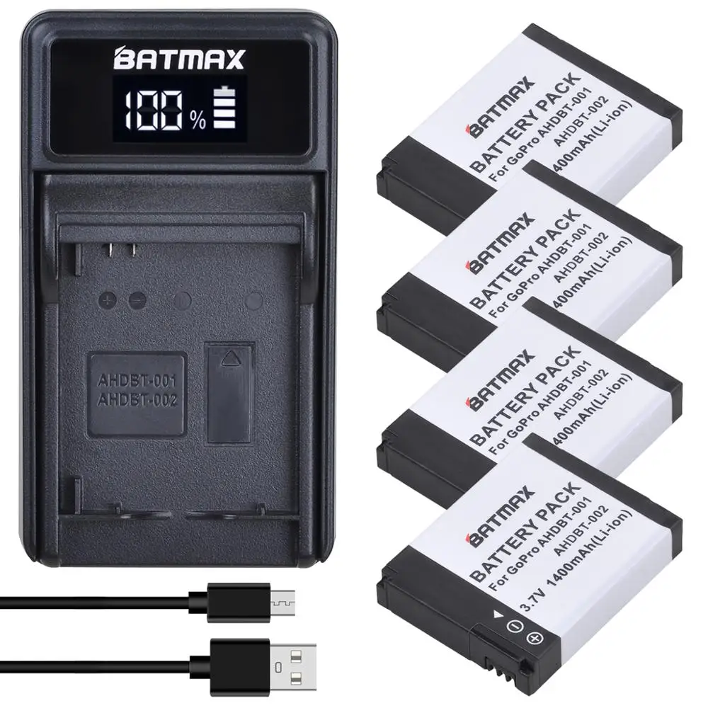 Аккумуляторная батарея и зарядное устройство USB Batmax для GoPro Hero1/Hero2 спорта на
