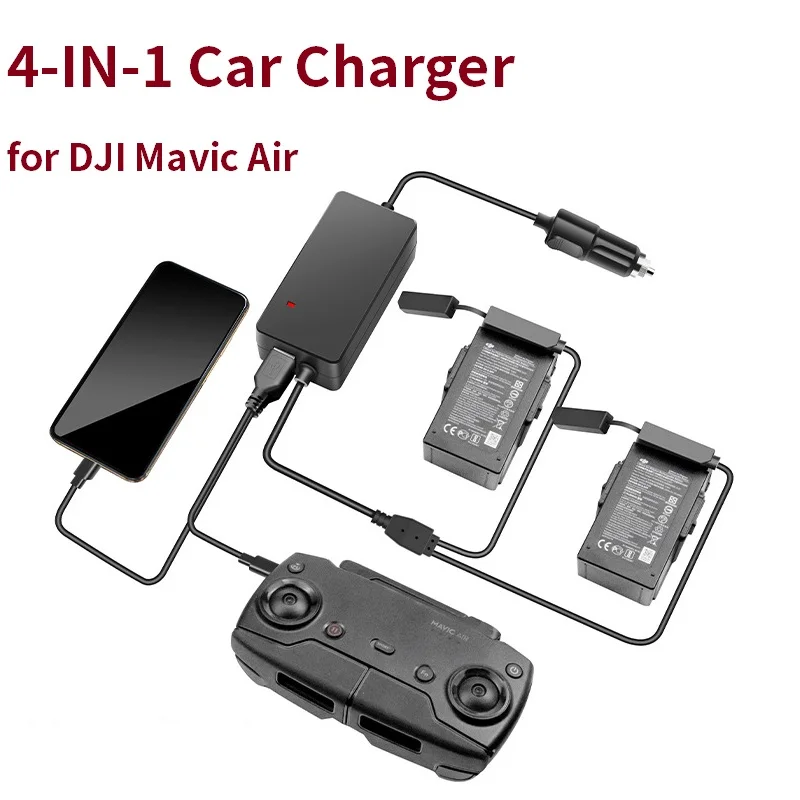 Автомобильное зарядное устройство Mavic Air 4 в 1 для DJI Camera Drone Battery портативное умное