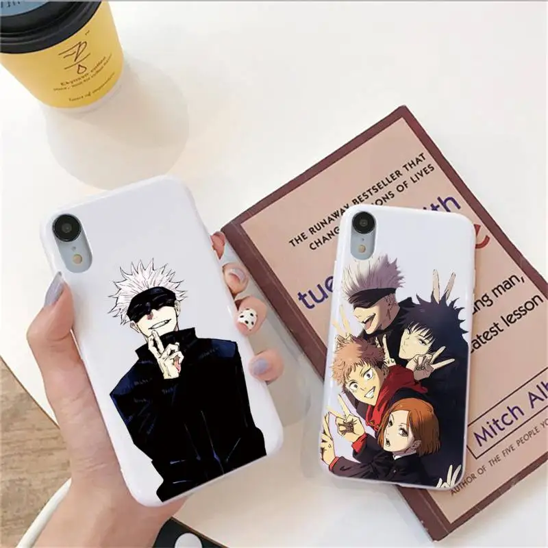 Japan Hot Cartoon Anime Jujutsu Kaisen Phone Case For Iphone 6 6s 7 8 Plus XR X XS 11 12 Pro Mini Max Candy White Silicone Cover
Japan Hot Cartoon Anime Jujutsu Kaisen Phone Case For Iphone 6 6s 7 8 Plus XR X XS 11 12 Pro Mini Max Candy White Silicone Cover