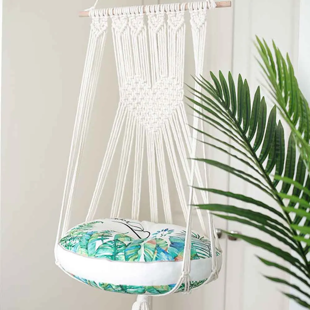 

Hand-woven Sleeping Swing Bed Window Resting Seat Cotton Rope Tapestry Home Decor Bedroom Wall Hanging Cat Hammock Pet Supplies