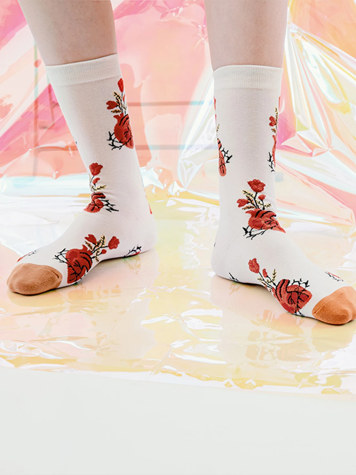 Уличные модные хлопковые носки с Купидоном ангелом пузырьком любовным сердцем