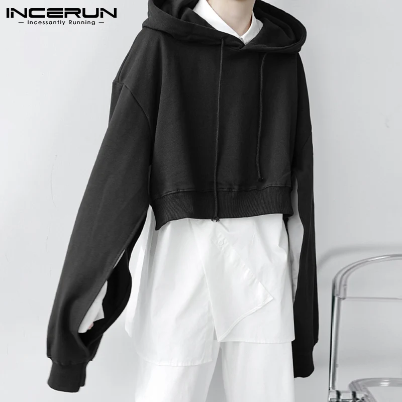 Fashion Men Crop Tops Hooded Split Long Sleeve Streetwear Loose Casual Men Clothing 2022 Solid Color Pullovers S-5XL INCERUN
Fashion Men Crop Tops Hooded Split Long Sleeve Streetwear Loose Casual Men Clothing 2022 Solid Color Pullovers S-5XL INCERUN