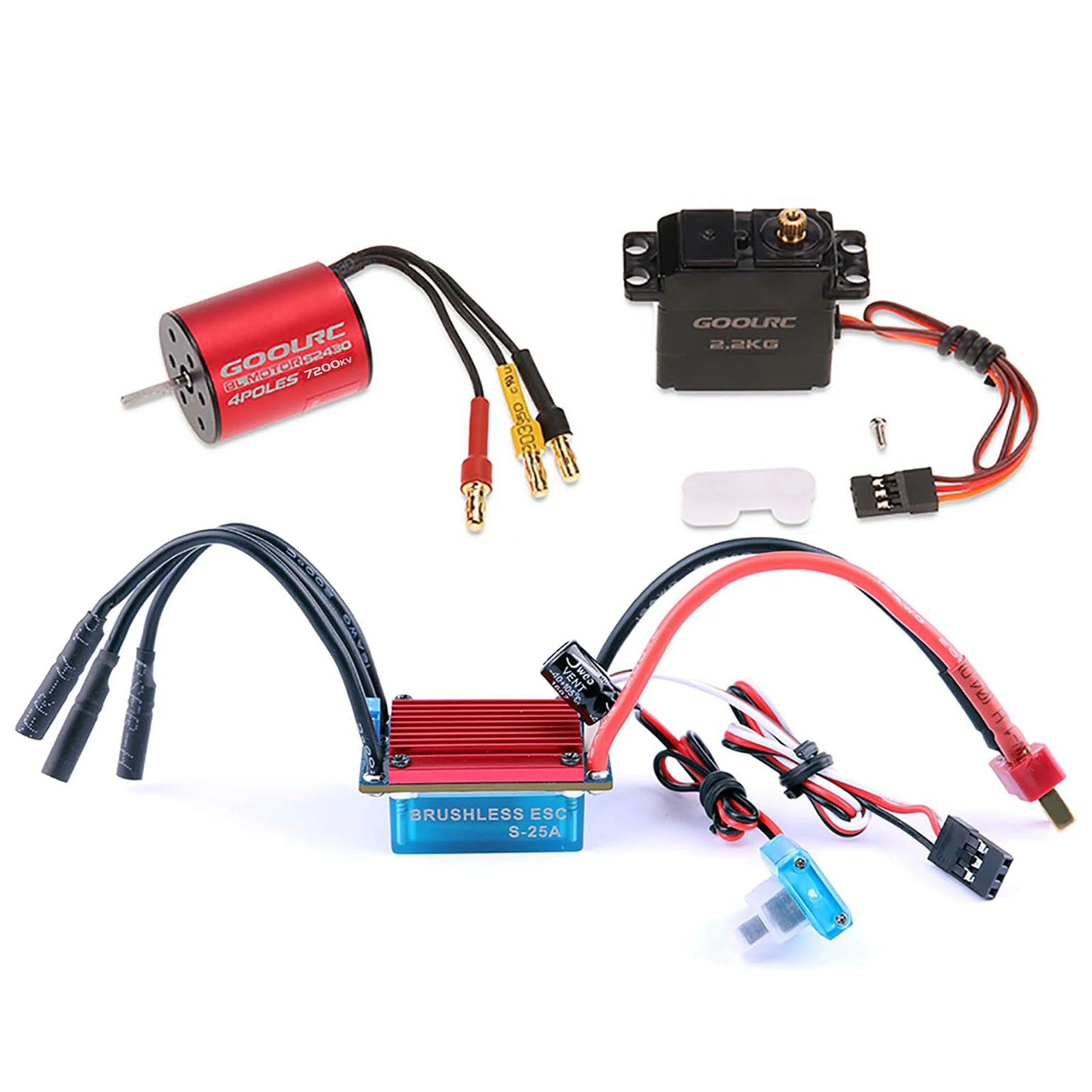GoolRC S2430 7200KV Brushless Motor 25A ESC 2.2kg Metal Gear Servo Combo Set for 1/14 1/16 1/18 RC Car
GoolRC S2430 7200KV Brushless Motor 25A ESC 2.2kg Metal Gear Servo Combo Set for 1/14 1/16 1/18 RC Car
