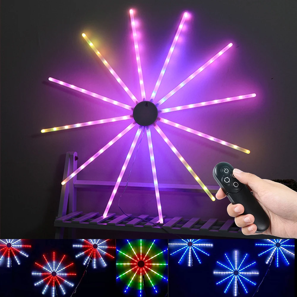 USB 18 Modes RGB Hanging Firework Lights Christmas Room Decoration DIY Starburst Lamp Fan Garland Fairy Lights Holiday Lighting
USB 18 Modes RGB Hanging Firework Lights Christmas Room Decoration DIY Starburst Lamp Fan Garland Fairy Lights Holiday Lighting