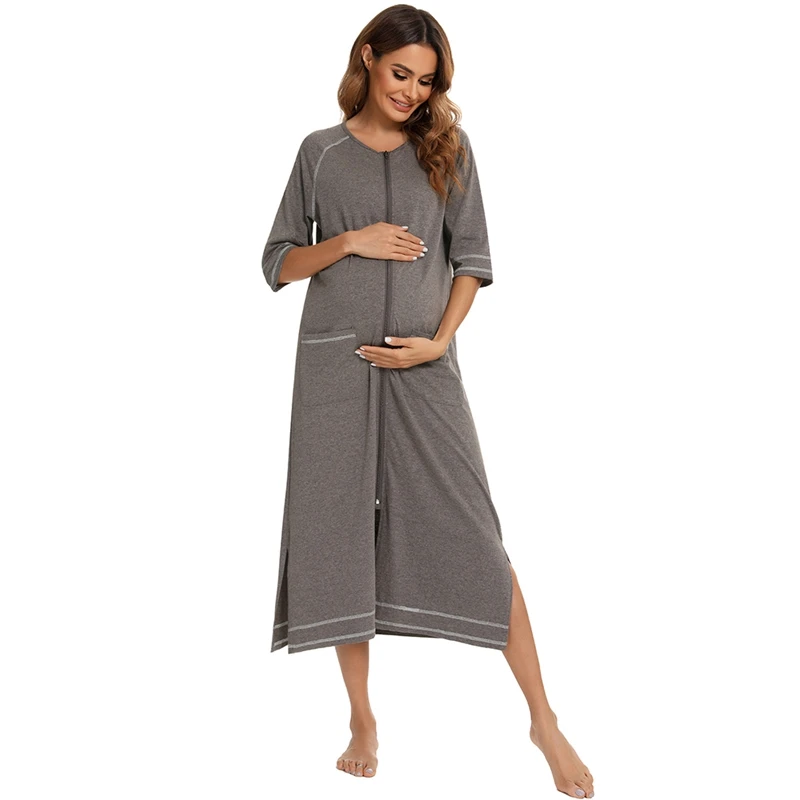 2021 Women's Pajamas Round Neck Nightgown Short-sleeved Zipper Pajamas Large Size Casual Nightdress S-XXL Hot
2021 Women's Pajamas Round Neck Nightgown Short-sleeved Zipper Pajamas Large Size Casual Nightdress S-XXL Hot