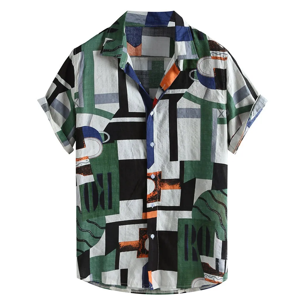 Fashion Mens Printed Hawaiian Loose Short Sleeve Casual Buttons T shirt Camisa de hombre Chemise pour hommes
Fashion Mens Printed Hawaiian Loose Short Sleeve Casual Buttons T shirt Camisa de hombre Chemise pour hommes