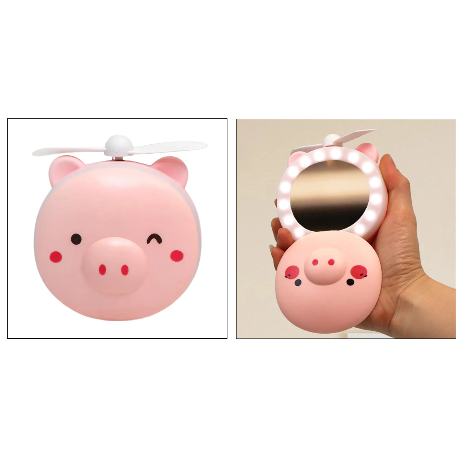 3in1 Cartoon Cute Piggy Mini Cosmetic Mirror Compact Portable Pocket Makeup Mirrors Cooling Fan Light Handheld USB Rechargeable
3in1 Cartoon Cute Piggy Mini Cosmetic Mirror Compact Portable Pocket Makeup Mirrors Cooling Fan Light Handheld USB Rechargeable