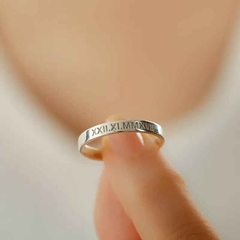 Sherman Personalized Ring Engraved Date ID Name Ring Exquisite Stacking Flat Ring Female Engagement Jewelry
Sherman Personalized Ring Engraved Date ID Name Ring Exquisite Stacking Flat Ring Female Engagement Jewelry