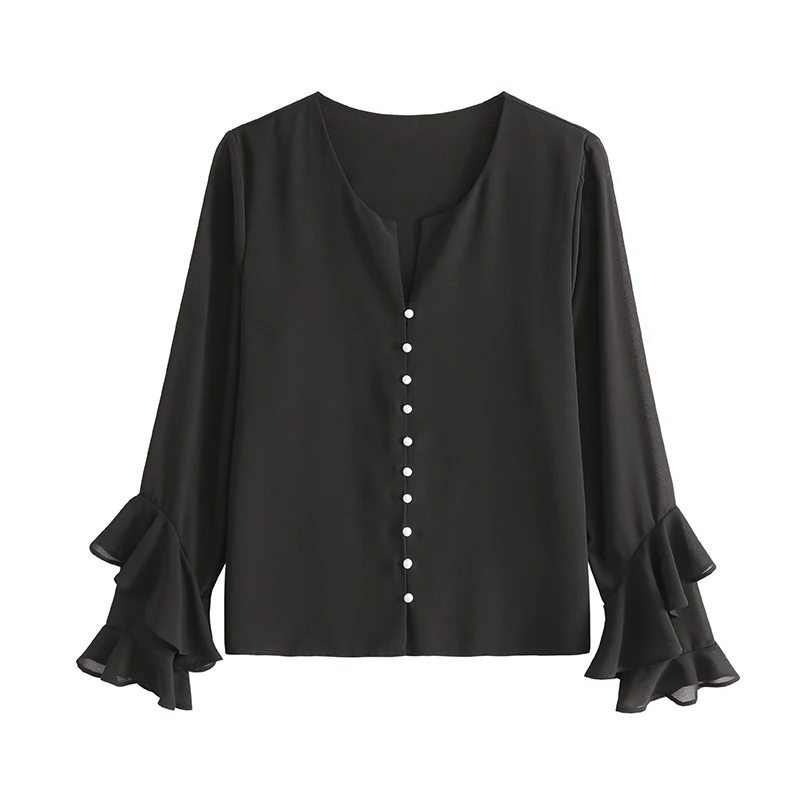 Autumn Slim Blouse Women 2021 Ruffles Sleeve V-neck Plus Size Womens Blouses Casual Slim Chiffon Tops Shirt Women Blusas 10773
Autumn Slim Blouse Women 2021 Ruffles Sleeve V-neck Plus Size Womens Blouses Casual Slim Chiffon Tops Shirt Women Blusas 10773