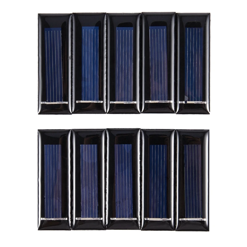 Hot 3C-10Pcs Mini Solar Panel New 0.5V 100mA Solar Cells Photovoltaic panels Module Sun Power battery charger DIY 53*18*2.5mm
Hot 3C-10Pcs Mini Solar Panel New 0.5V 100mA Solar Cells Photovoltaic panels Module Sun Power battery charger DIY 53*18*2.5mm