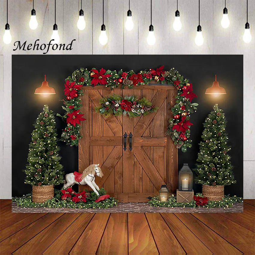 

Фон для фотосъемки Mehofond зима рождество деревянная дверь сарая сосна светильник дети Праздник Вечеринка Портрет фон фотостудия