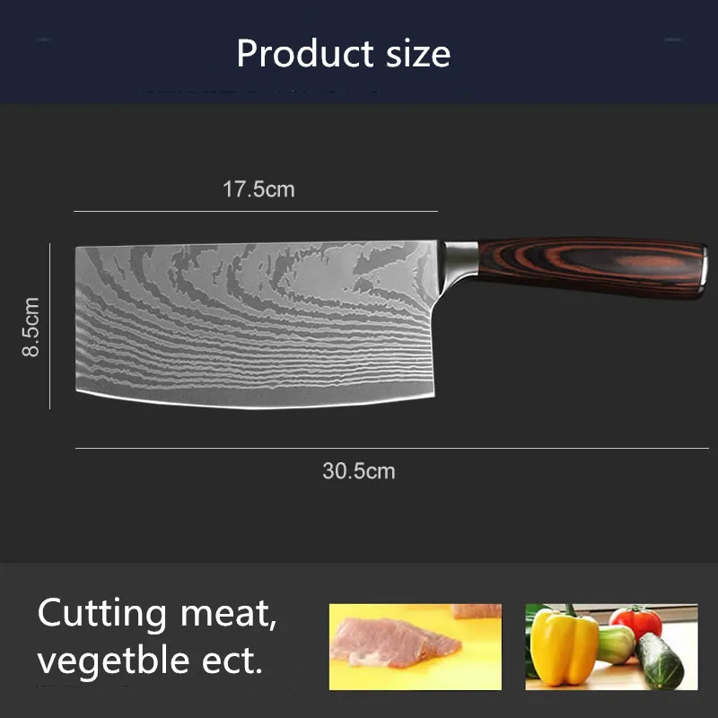 Sharp Easy Molybdenum Vanadium Steel Vegetable Knife Household Large Slice Meat Kitchen Chef Knife Pattern Knife Cleaver Slicer
Sharp Easy Molybdenum Vanadium Steel Vegetable Knife Household Large Slice Meat Kitchen Chef Knife Pattern Knife Cleaver Slicer