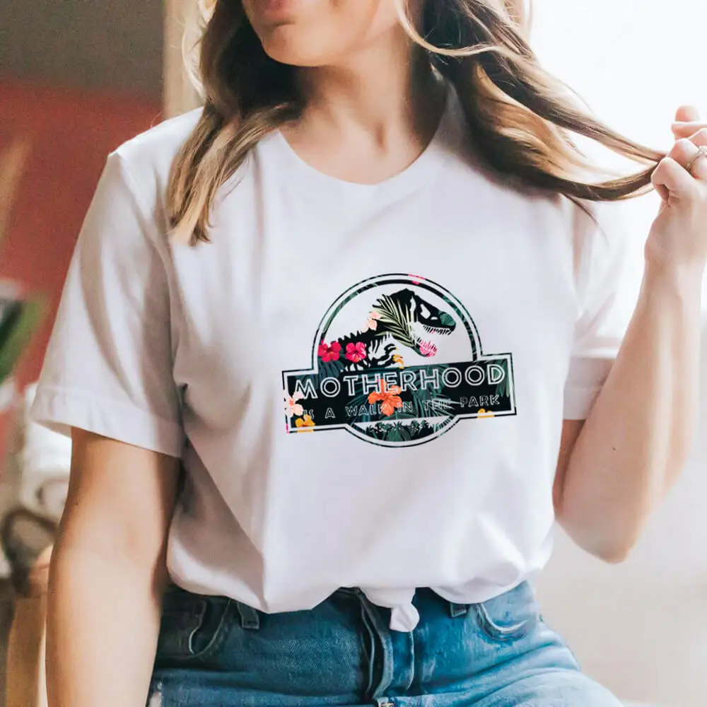 Ходить в парк динозавров 100% хлопок Цветной печатных женщин футболка Momlife забавные летний Повседневный Топ с короткими рукавами, подарок на ... 
Ходить в парк динозавров 100% хлопок Цветной печатных женщин футболка Momlife забавные летний Повседневный Топ с короткими рукавами, подарок на ...