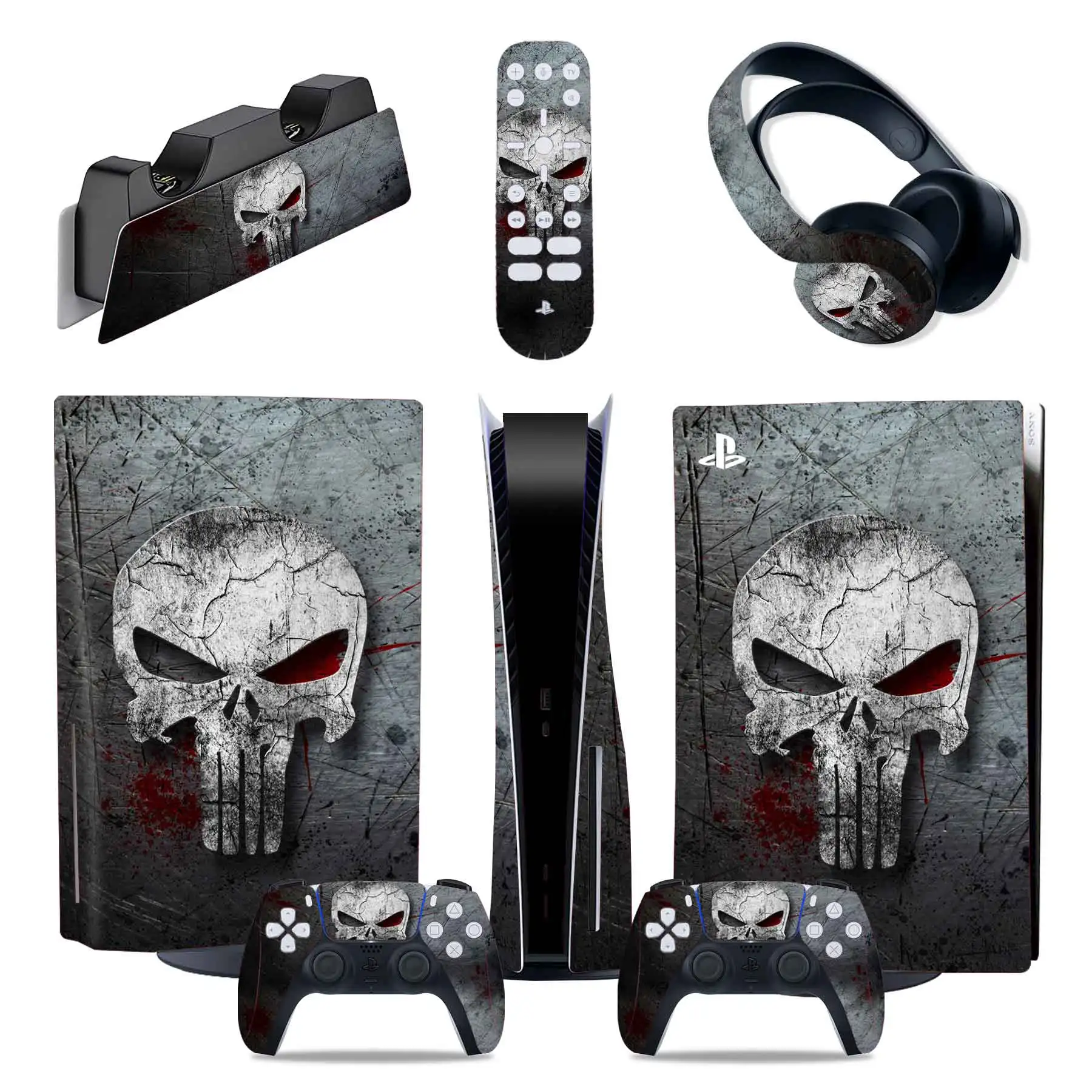 Skull Skin Sticker for PS5 Disc Console and Wireless Controller Full Set Decal Cover Skin Wrap for Playstation 5 Digital #0158
Skull Skin Sticker for PS5 Disc Console and Wireless Controller Full Set Decal Cover Skin Wrap for Playstation 5 Digital #0158