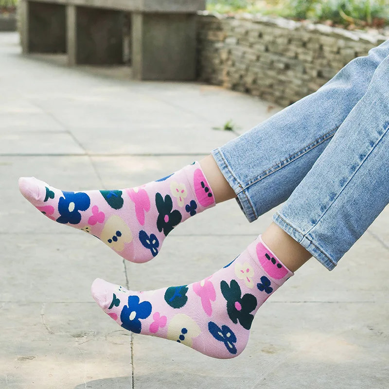 Summer Flower Socks Colorful Women's Girls Socks 1 Pair Beautiful Cotton Cute Sox Korean Style Women's Novelty Middle Tube Socks
Summer Flower Socks Colorful Women's Girls Socks 1 Pair Beautiful Cotton Cute Sox Korean Style Women's Novelty Middle Tube Socks