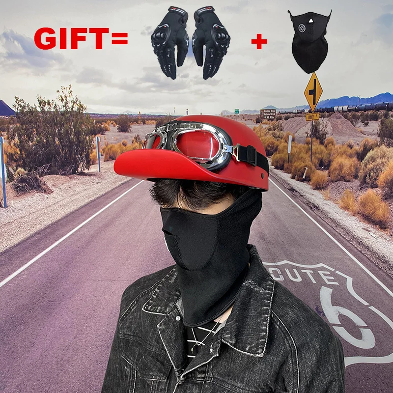 

Винтажный мотоциклетный шлем с открытым лицом, 2 подарка, для мотокросса, байкера