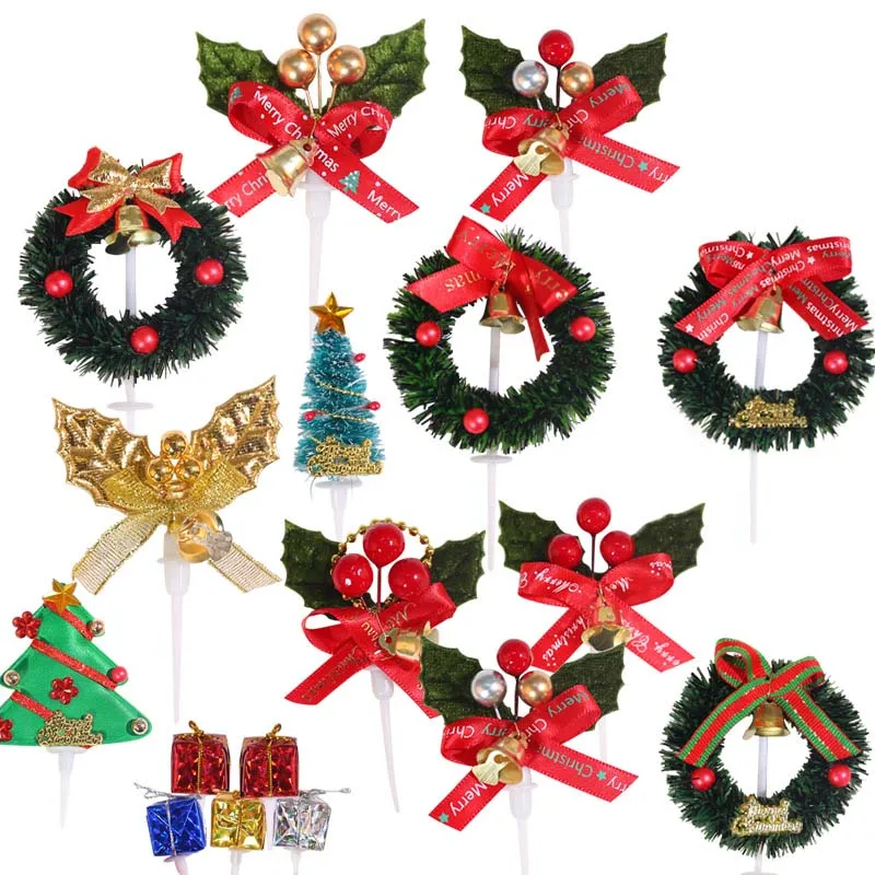 10pcs Christmas Cake Decorating Supplies Flower Wreath Grass Circle Bells Card Birthday Party Accessories Lovely Ornaments Gift
10pcs Christmas Cake Decorating Supplies Flower Wreath Grass Circle Bells Card Birthday Party Accessories Lovely Ornaments Gift