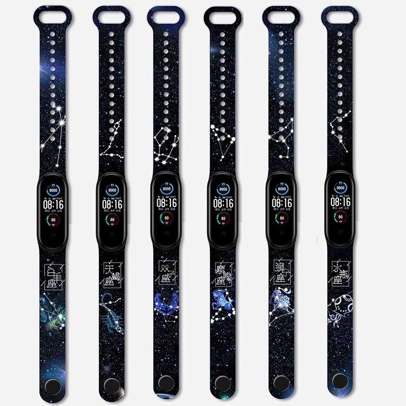 Сменный ремешок для xiaoMi Mi band 5 4 3 силиконовый с мультяшным рисунком Band | Наручные