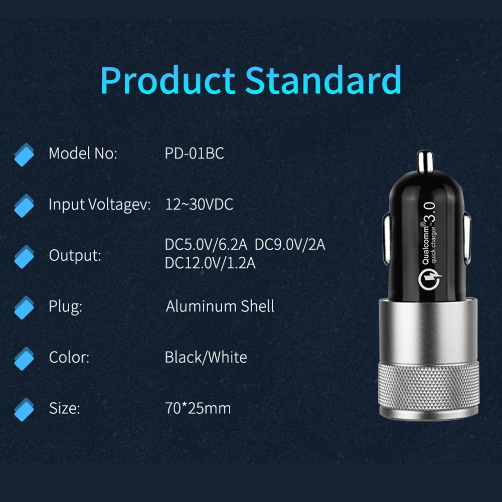 Byscoon 30W Mini USB Metal Car Charger Quick Charge 3.0 QC3.0 Fast Charging Charger For iPhone Huawei Xiaomi Mi USB Mobile Phone
Byscoon 30W Mini USB Metal Car Charger Quick Charge 3.0 QC3.0 Fast Charging Charger For iPhone Huawei Xiaomi Mi USB Mobile Phone