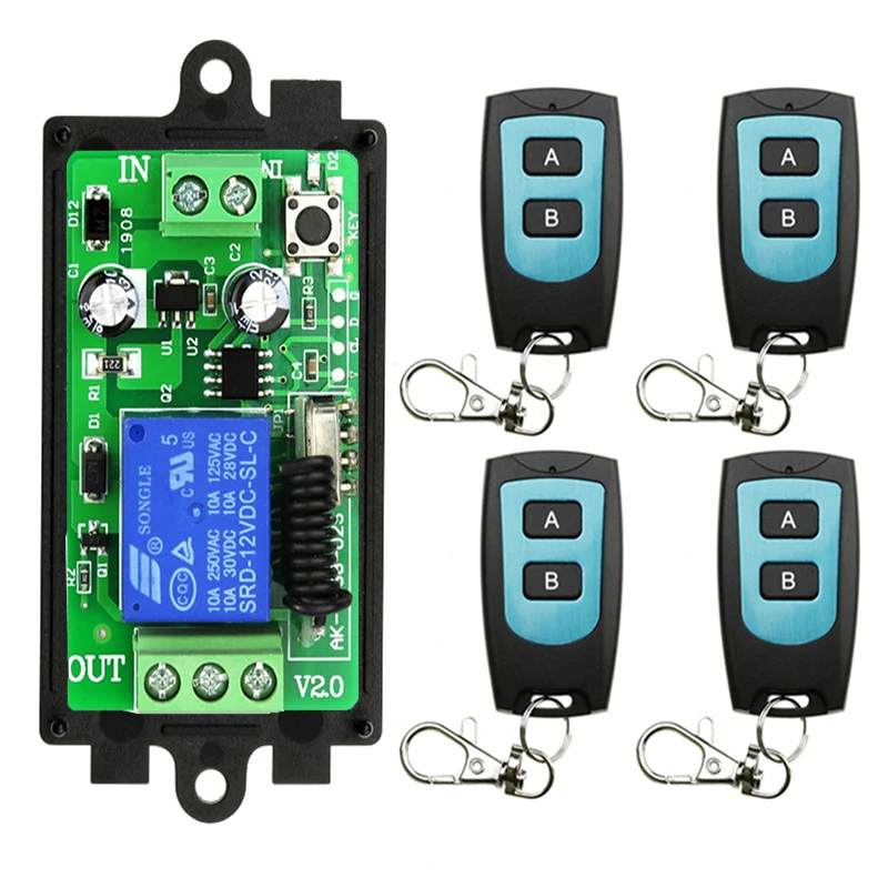 Universal Wireless Remote Control DC 12V 24V 1CH rf Relay Receiver and Transmitter for Universal Garage door and gate Control
Universal Wireless Remote Control DC 12V 24V 1CH rf Relay Receiver and Transmitter for Universal Garage door and gate Control