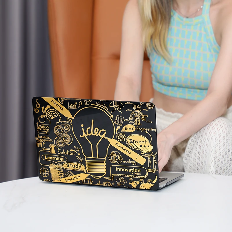 MTT Laptop Hard Shell Case For Macbook Air 13 M1 A2337 Gold Laser Print Hard Cover For Macbook Pro 13 A2338 A1989 A2442 A2485
MTT Laptop Hard Shell Case For Macbook Air 13 M1 A2337 Gold Laser Print Hard Cover For Macbook Pro 13 A2338 A1989 A2442 A2485