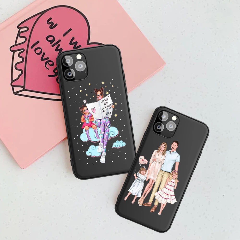 Девочка Мальчик папа мама для iPhone 11 Pro Чехол 5 5s SE 2020 6 6S 8 7 Plus X XS Max XR чехол etui