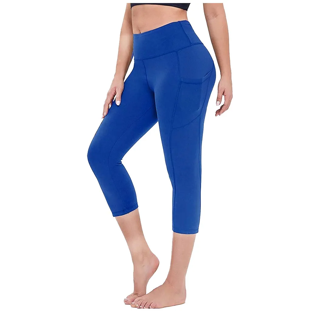 Sports yoga pants ladies quick-drying solid color seven-point pocket yoga pants sports fitness pants jogging gym tights stretch
Sports yoga pants ladies quick-drying solid color seven-point pocket yoga pants sports fitness pants jogging gym tights stretch