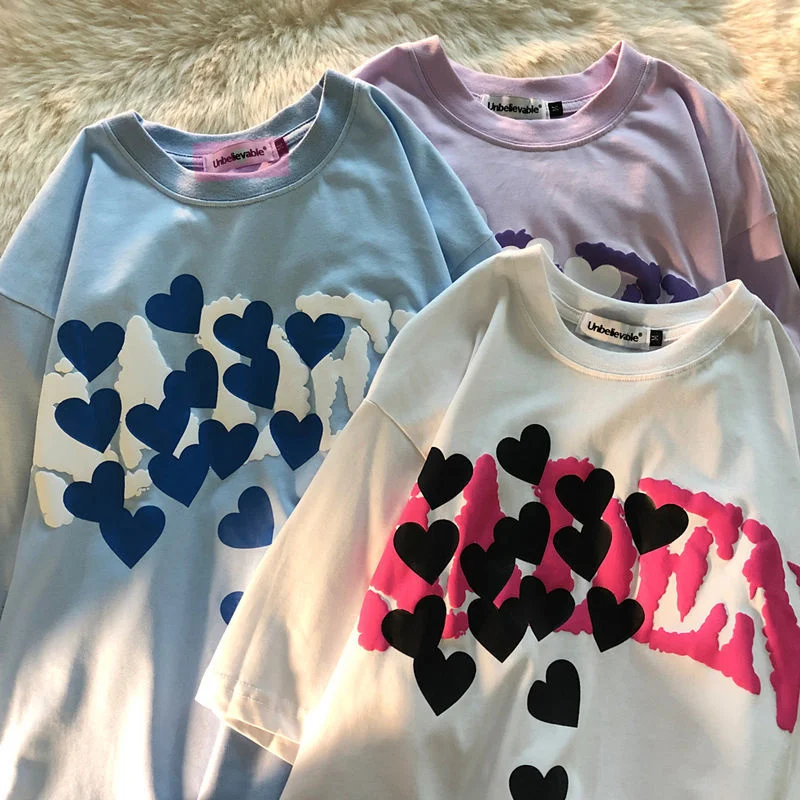 Salt Harajuku Casual Cotton t-Shirt Women's Summer New White Ins Loose Love Pattern Printing Letter Half-Sleeved Top
Salt Harajuku Casual Cotton t-Shirt Women's Summer New White Ins Loose Love Pattern Printing Letter Half-Sleeved Top