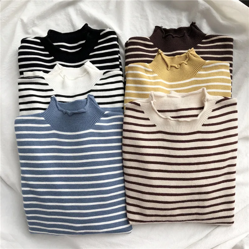 2020 New Autumn Winter Women Sweaters Long Sleeve Loose Sweaters Stripe Knitted Pullover Sweaters Female Jumper Pull Femme R139
2020 New Autumn Winter Women Sweaters Long Sleeve Loose Sweaters Stripe Knitted Pullover Sweaters Female Jumper Pull Femme R139