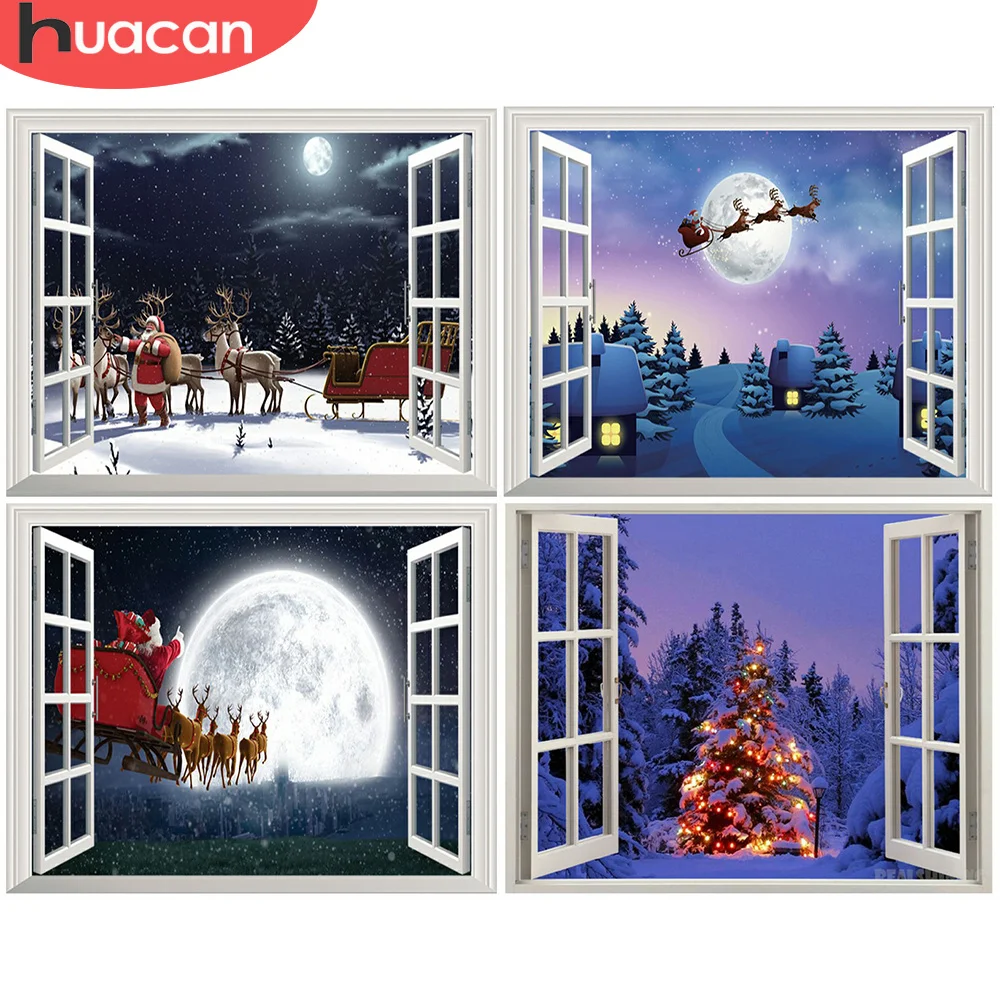HUACAN Full Square Diamond Painting Christmas Santa Claus DIY Diamond Embroidery Scenery Winter Mosaic Rhinestone Window Decor 
HUACAN Full Square Diamond Painting Christmas Santa Claus DIY Diamond Embroidery Scenery Winter Mosaic Rhinestone Window Decor