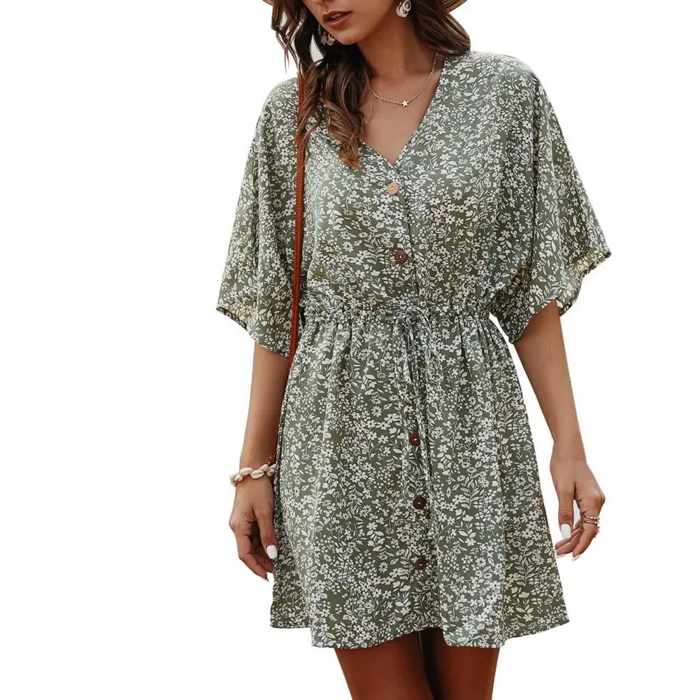 50% Hot Sales Women Dress Floral Print Drawstring 3 Colors Ladies Half Sleeve Loose Dress for Going Out
50% Hot Sales Women Dress Floral Print Drawstring 3 Colors Ladies Half Sleeve Loose Dress for Going Out
