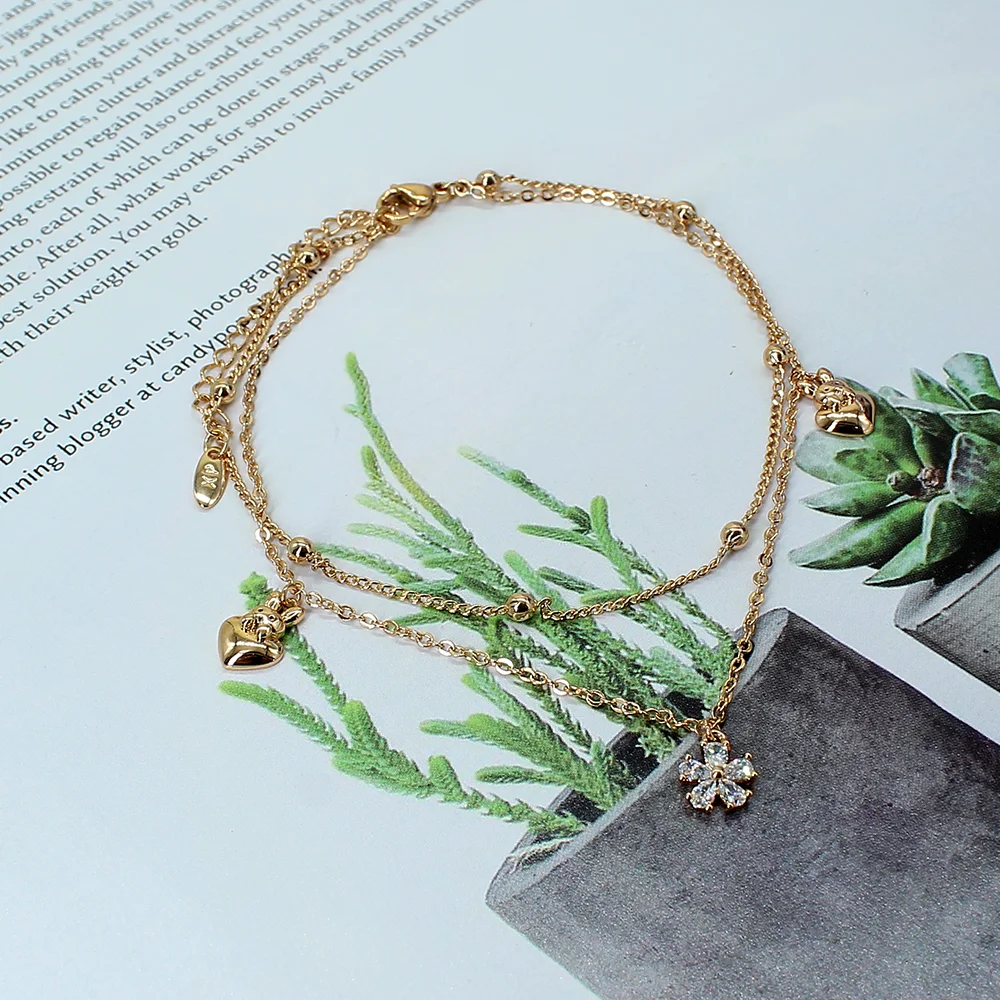 Elegant Double Layer Peach Heart Rabbit Flower Pendant Zircon Bracelet Fashion Style for Women Exquisite Trendy Jewelry Gift
Elegant Double Layer Peach Heart Rabbit Flower Pendant Zircon Bracelet Fashion Style for Women Exquisite Trendy Jewelry Gift