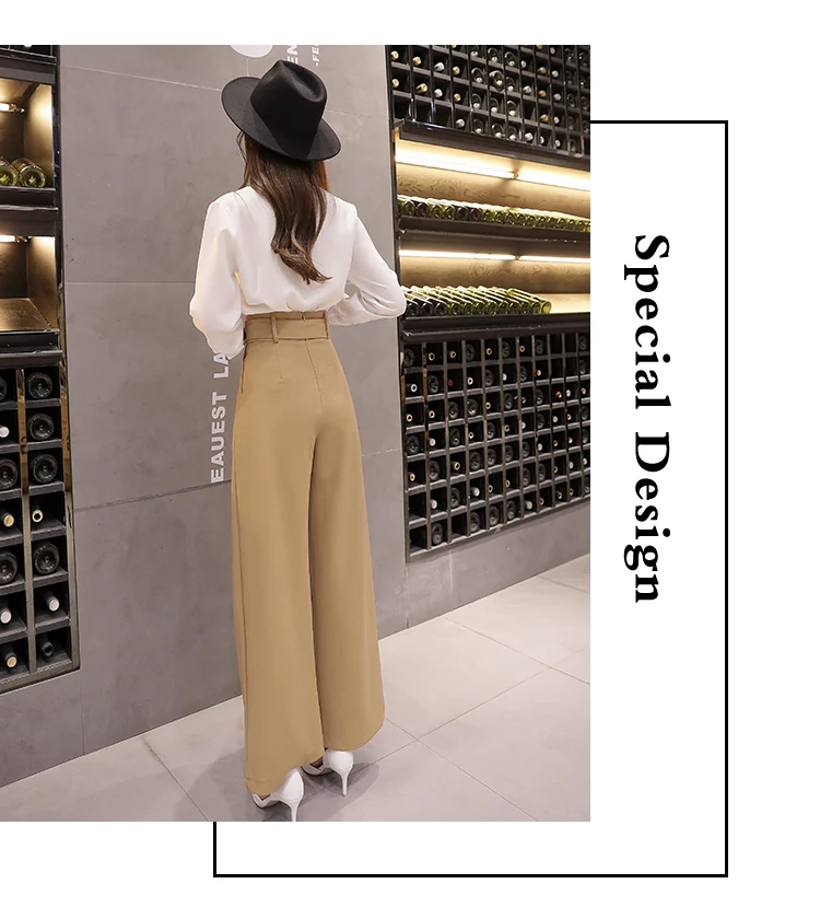 REALEFT 2020 New Spring Korean OL Style Women's Wide Leg Pants with Belt High Waist Elegant Office Lady Casual Loose Long Pants 
REALEFT 2020 New Spring Korean OL Style Women's Wide Leg Pants with Belt High Waist Elegant Office Lady Casual Loose Long Pants