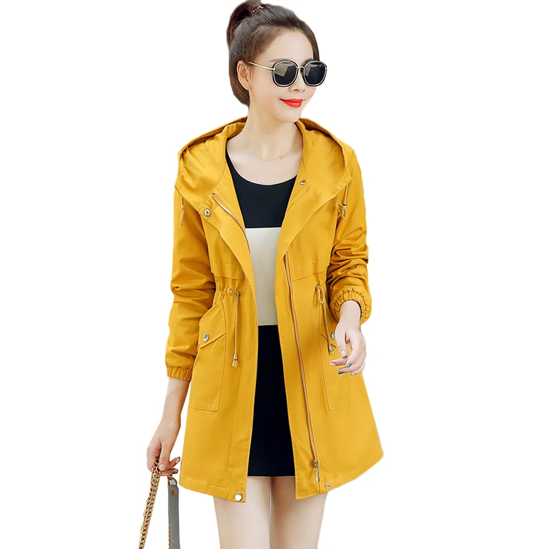 Tide Spring Autumn Women Trench Coats Outerwear Long Sleeve Hooded Windbreaker Slim Big Size Casual Tops Female Basic Coat J402
Tide Spring Autumn Women Trench Coats Outerwear Long Sleeve Hooded Windbreaker Slim Big Size Casual Tops Female Basic Coat J402