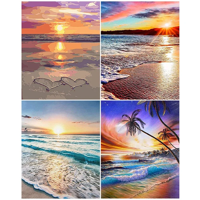 4 PCS Beach Sunset DIY Diamond Painting Seaside Wave Decor Cross Stitch Full Round Drill Resin Art Gift Home Decor
4 PCS Beach Sunset DIY Diamond Painting Seaside Wave Decor Cross Stitch Full Round Drill Resin Art Gift Home Decor