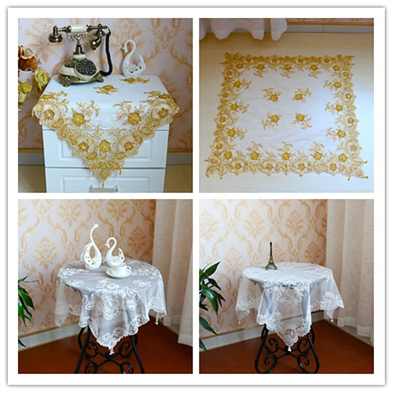 European Style Lace Embroidery Handmade Beaded Square 85cm Tablecloth Wedding Party Bedroom Study Living Room Festive Decoration
European Style Lace Embroidery Handmade Beaded Square 85cm Tablecloth Wedding Party Bedroom Study Living Room Festive Decoration