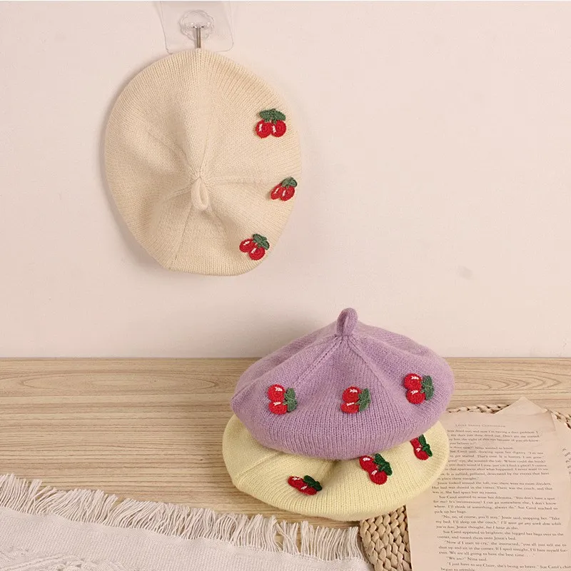 Kids Baby Girls Hat Beret Child Autumn Winter Beanies Outdoor Warm Japanese Style Small Cherry Children's Fashion Beret Hat
Kids Baby Girls Hat Beret Child Autumn Winter Beanies Outdoor Warm Japanese Style Small Cherry Children's Fashion Beret Hat