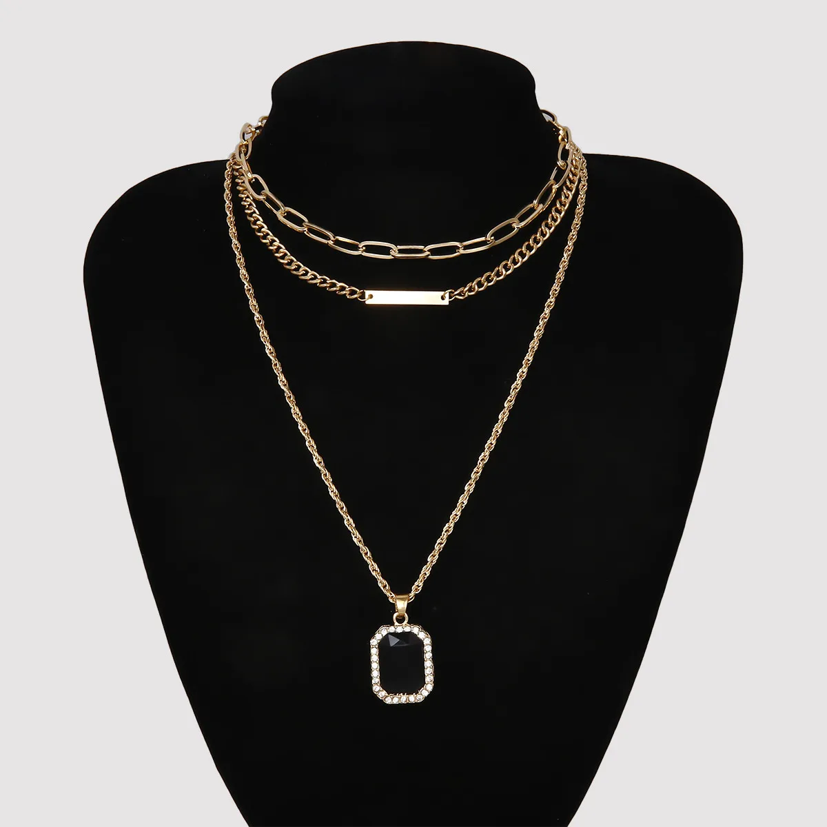 PuRui Punk Multi Layered Pendant Choker Necklace Gold Color Collar Statement Gem Choker Necklace for Women Fashion Jewelry
PuRui Punk Multi Layered Pendant Choker Necklace Gold Color Collar Statement Gem Choker Necklace for Women Fashion Jewelry