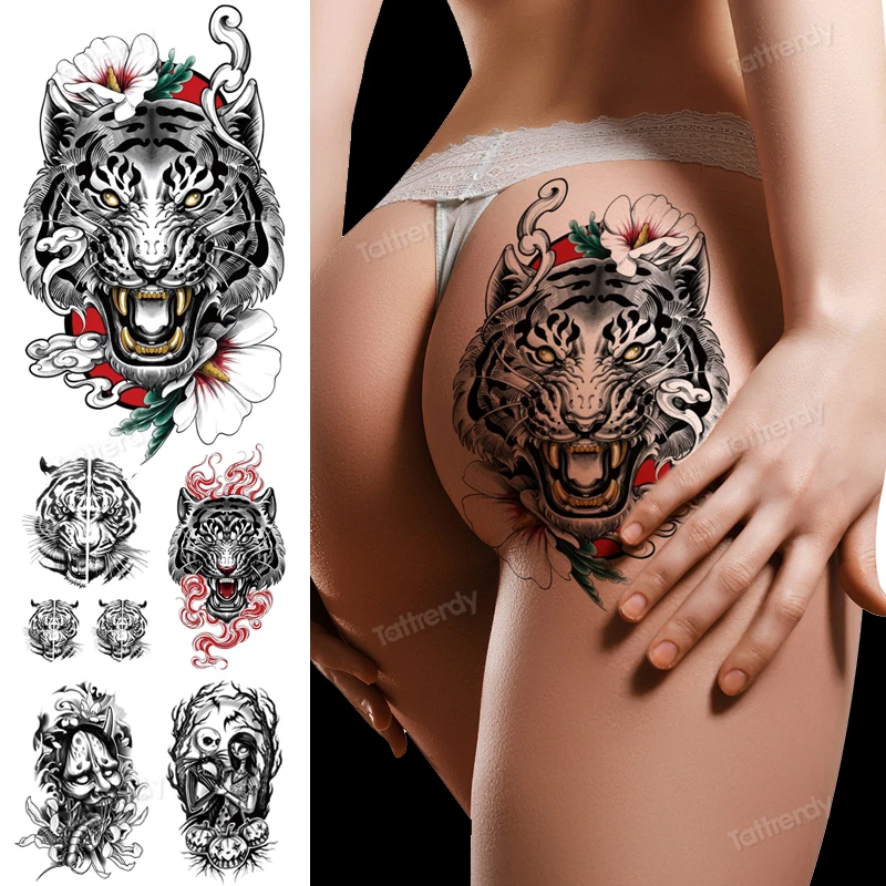 Эротическая татуировка для женщин до бедра, тигр, Лев, дракон, искусственная татуировка, временная водонепроницаемая черная переводная тат... 
Эротическая татуировка для женщин до бедра, тигр, Лев, дракон, искусственная татуировка, временная водонепроницаемая черная переводная тат...