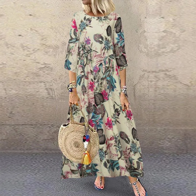 Summer Maxi Dress Women's Printed Casual Short Sleeve Dress Female Sundress Vestidos 2021 New High Waist Robe Plus Size
Summer Maxi Dress Women's Printed Casual Short Sleeve Dress Female Sundress Vestidos 2021 New High Waist Robe Plus Size
