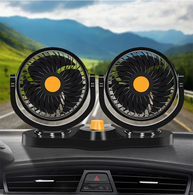 360 Degree All-Round Adjustable 12V 24V Car Auto Air Cooling Dual Head Fan Auto Cooler Air Low Noise Fan for Car Fan Accessories
360 Degree All-Round Adjustable 12V 24V Car Auto Air Cooling Dual Head Fan Auto Cooler Air Low Noise Fan for Car Fan Accessories