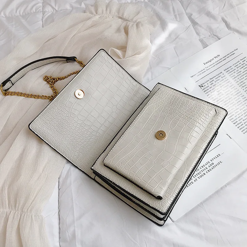 Ladies Shoulder Bag New Fashion Retro Simple PU Diagonal Chain Small Square Bag