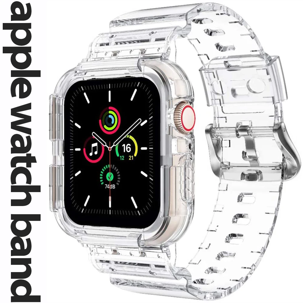 Ремешок сменный из мягкого силикона для apple watch band 44 мм 40 42 38 ТПУ Регулируемый