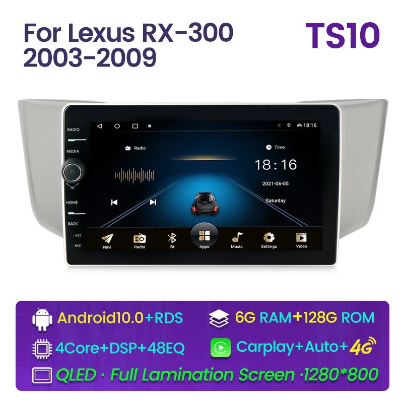 1280*800 HD Android для Lexus RX300 RX330 RX350 RX400H 2003 -2009 автомобильное стерео радио Gps имеет BT плеер